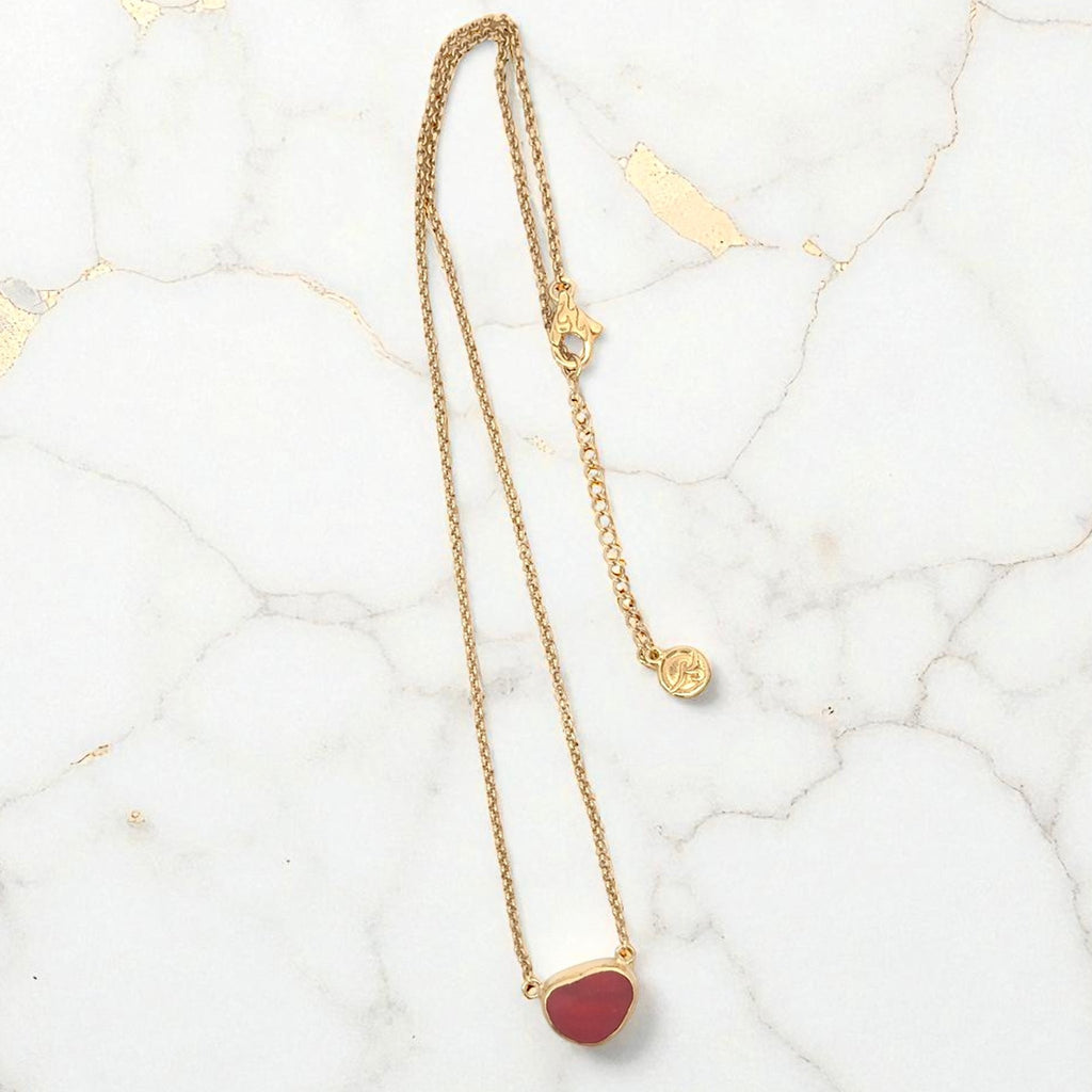 Extremely Rare Sea Glass Gold Vermeil Dainty Necklace - Ocean Soul
