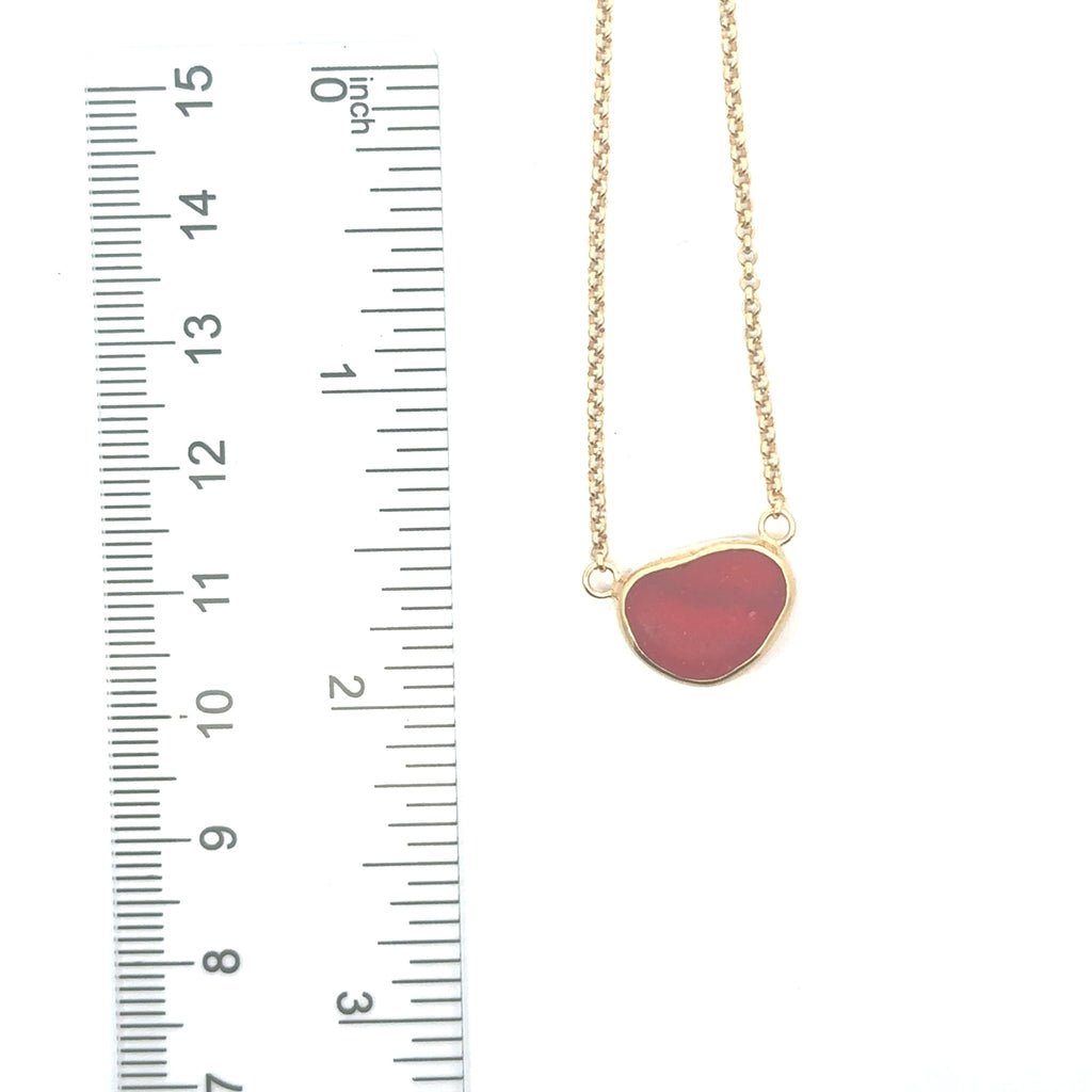 Extremely Rare Sea Glass Gold Vermeil Dainty Necklace - Ocean Soul