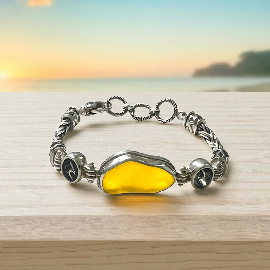 Extremely Rare Yellow Sea Glass Super Romano Bracelet - Ocean Soul