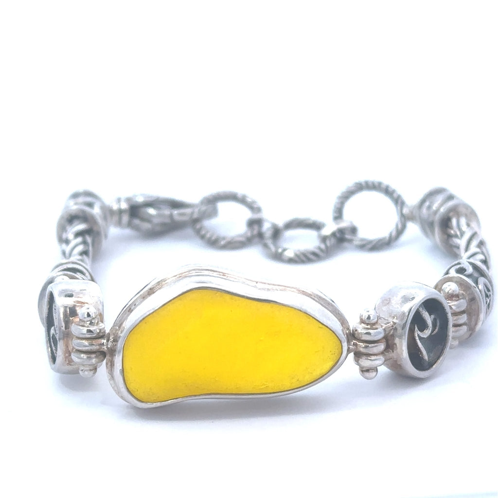 Extremely Rare Yellow Sea Glass Super Romano Bracelet - Ocean Soul