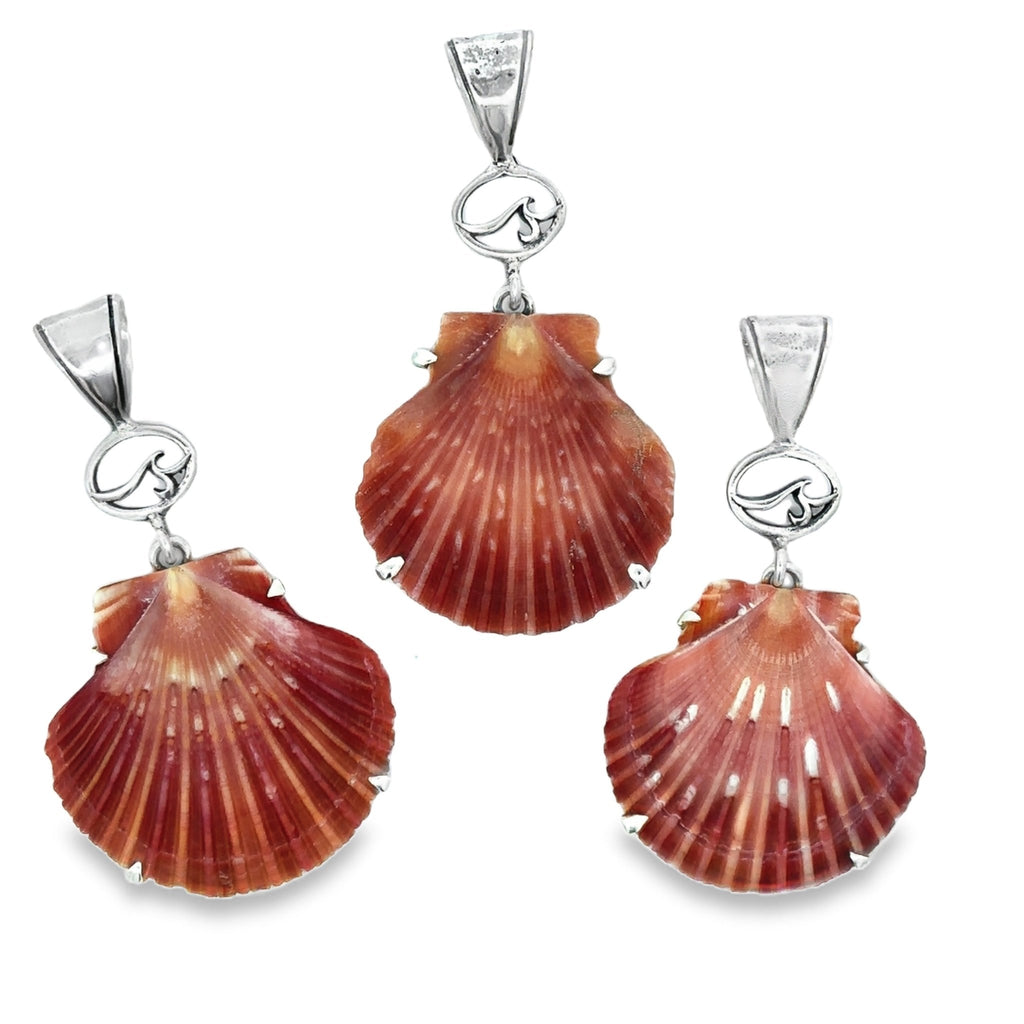 Flat Scallop Prong Set Pendant - Ocean Soul