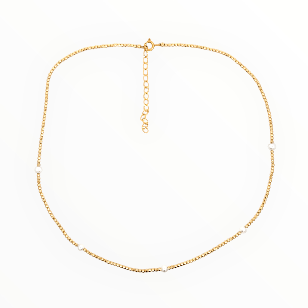 Gold and Pearl Beaded Necklace - Ocean Soul