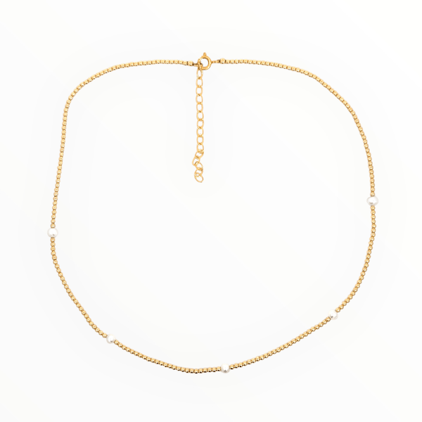 Gold and Pearl Beaded Necklace - Ocean Soul