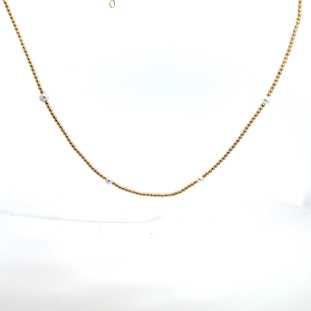 Gold and Pearl Beaded Necklace - Ocean Soul