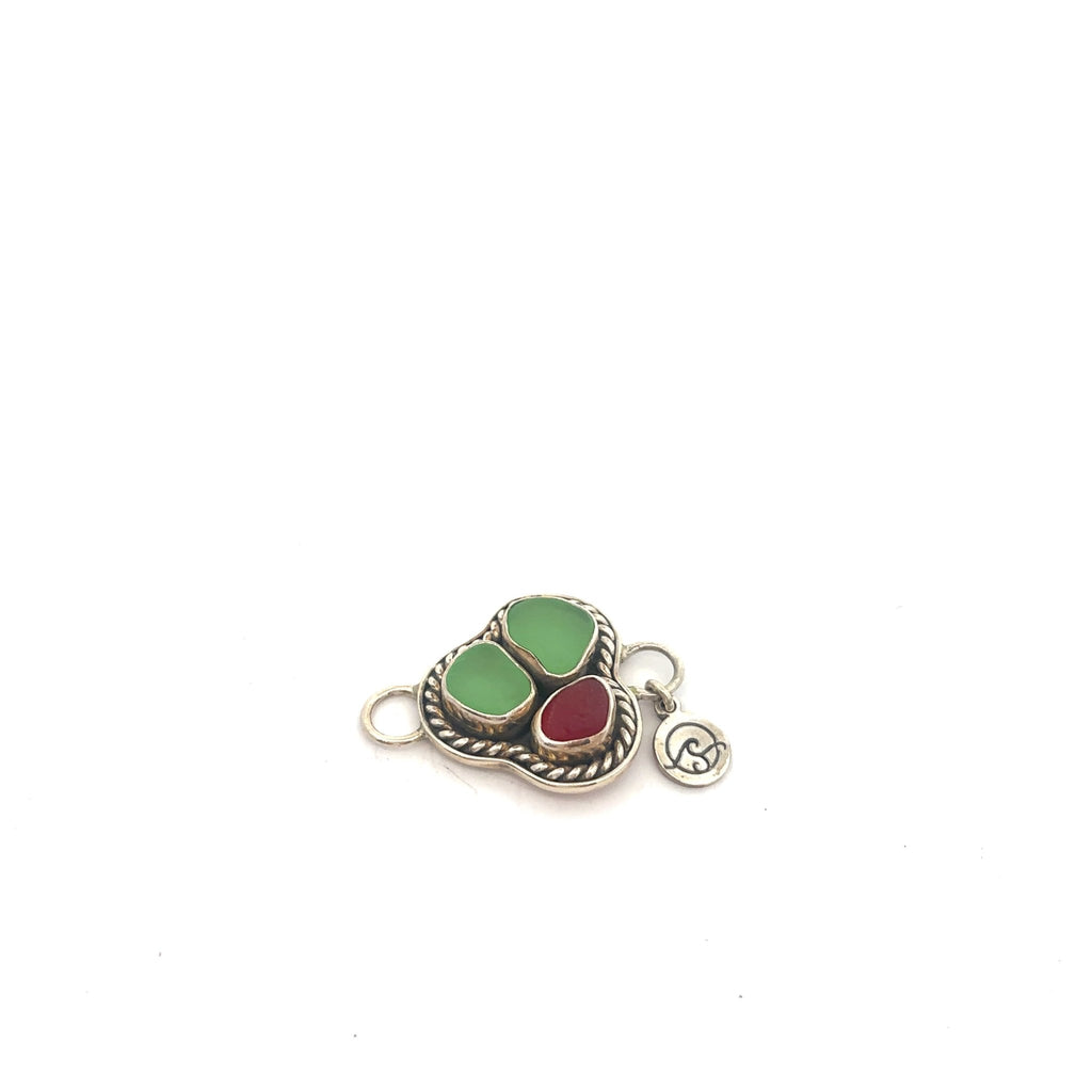 Green and Red Sea Glass Nautical Rope Soul Center - Ocean Soul