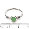 Green Marble Sea Glass Twisted Cuff Bracelet - Ocean Soul