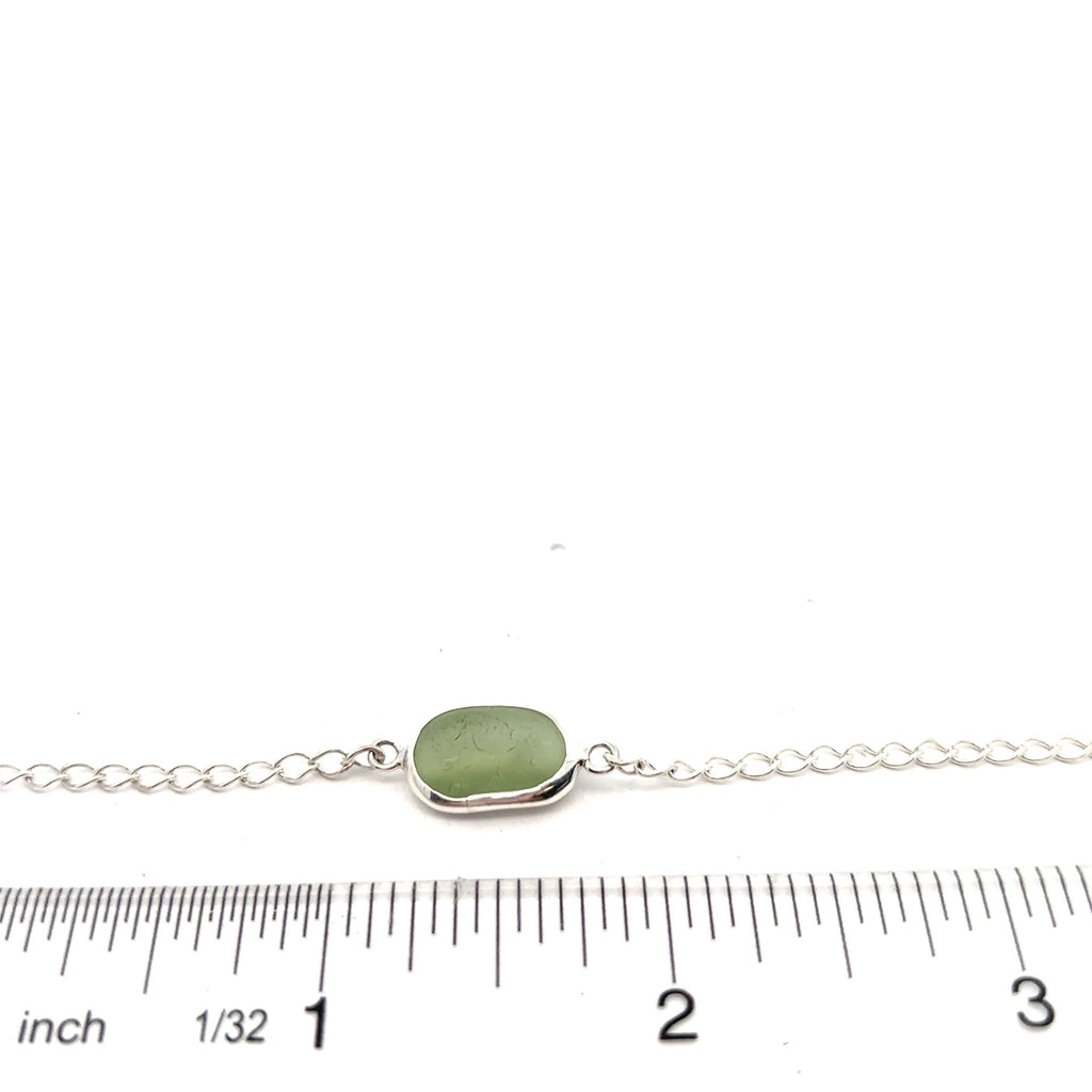 Green Sea Glass Anklet - Ocean Soul