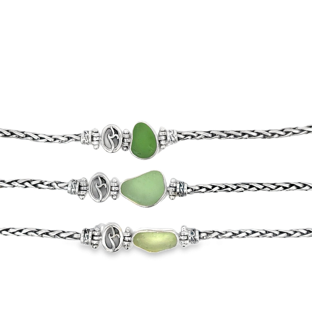 Green Sea Glass Dainty Bracelets - Ocean Soul