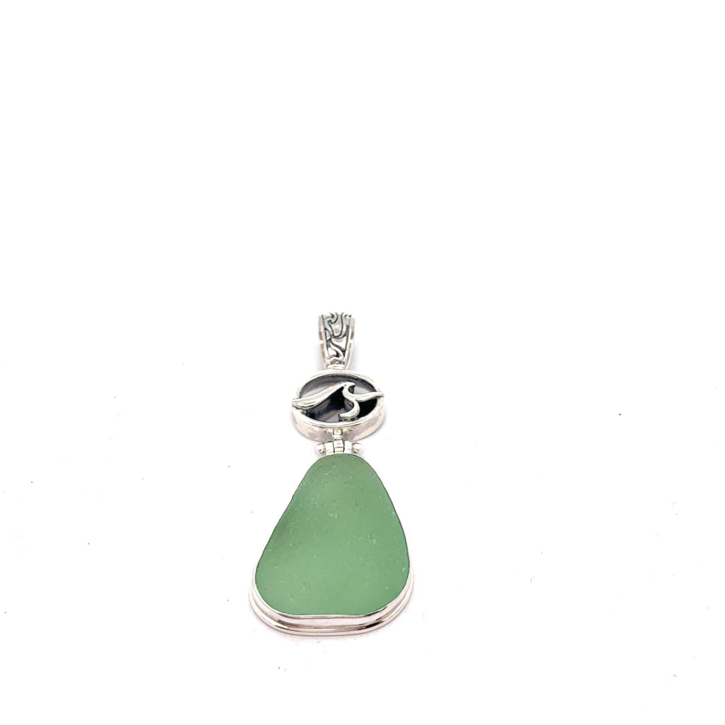 Green Sea Glass Pendant - Ocean Soul