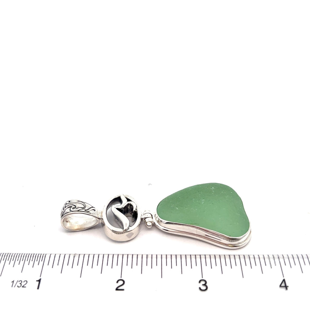 Green Sea Glass Pendant - Ocean Soul