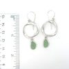 Green Sea Glass Twisted Ring Earrings - Ocean Soul