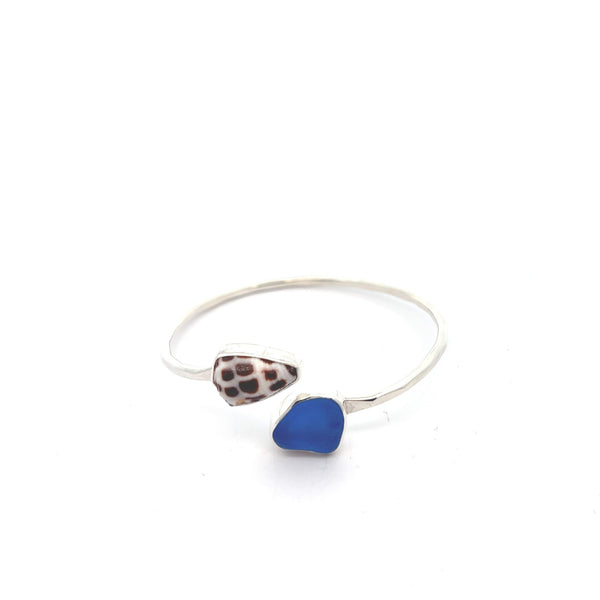 Hawaiian Hebrew Shell and Electric Blue By-Pass Bracelet - Ocean Soul
