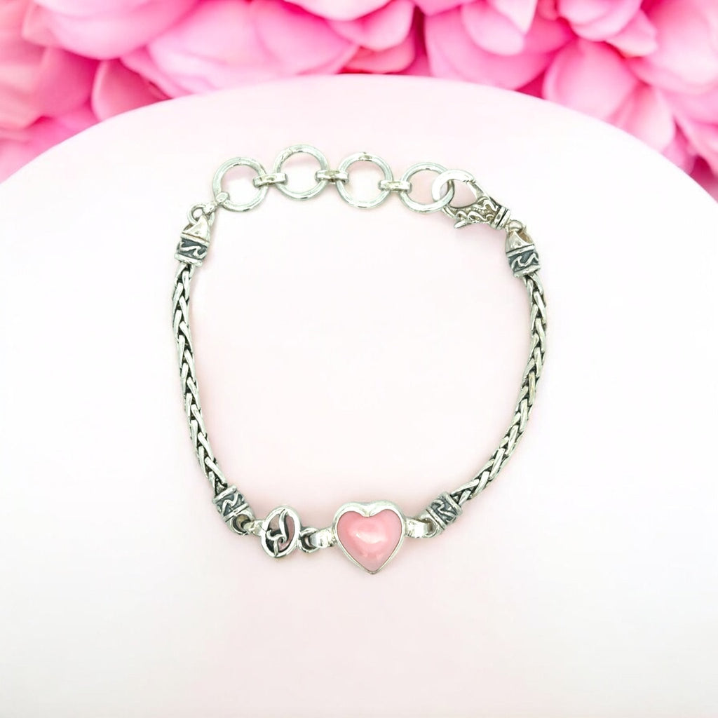 Heart Shaped Queen Conch Dainty Link Bracelet - Ocean Soul