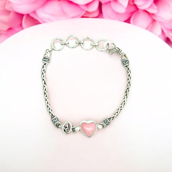 Heart Shaped Queen Conch Dainty Link Bracelet - Ocean Soul