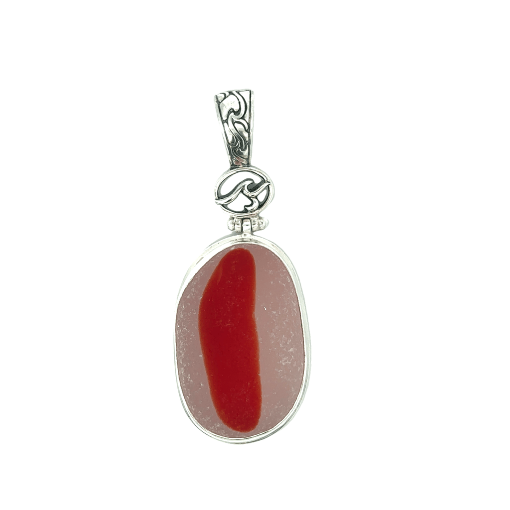 Large Insulator Seaglass Pendant - Ocean Soul