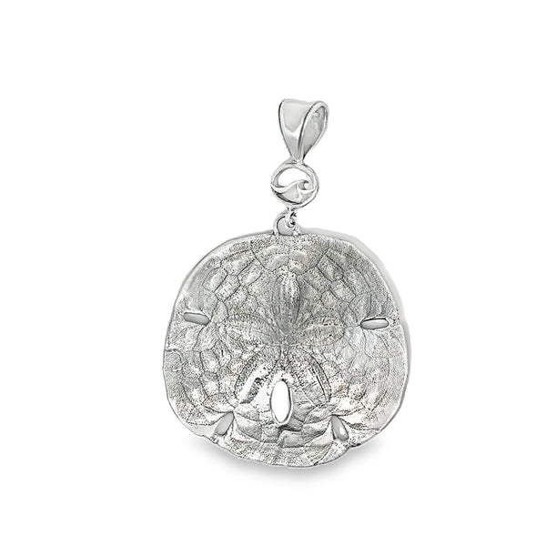 Large Silver Sand Dollar Pendant - Ocean Soul