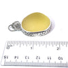 Large Yellow Sea Glass Pendant with Sea Fan Casted Bezel - Ocean Soul