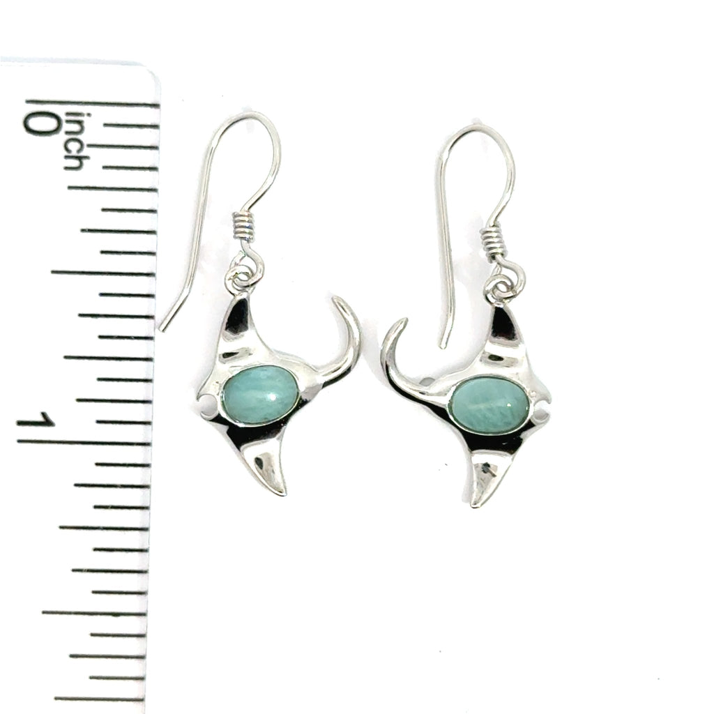 Larimar Stingray Earrings - Ocean Soul