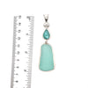 Larimar & Ultra Rare Sea Glass Pendant - Ocean Soul
