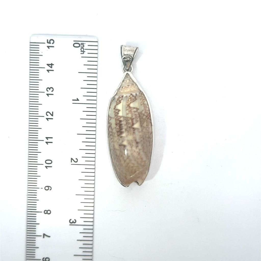 Lettered Olive Shell Pendant - Ocean Soul