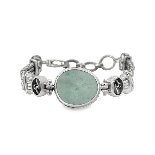 Light Green Seaglass Bracelet - Ocean Soul