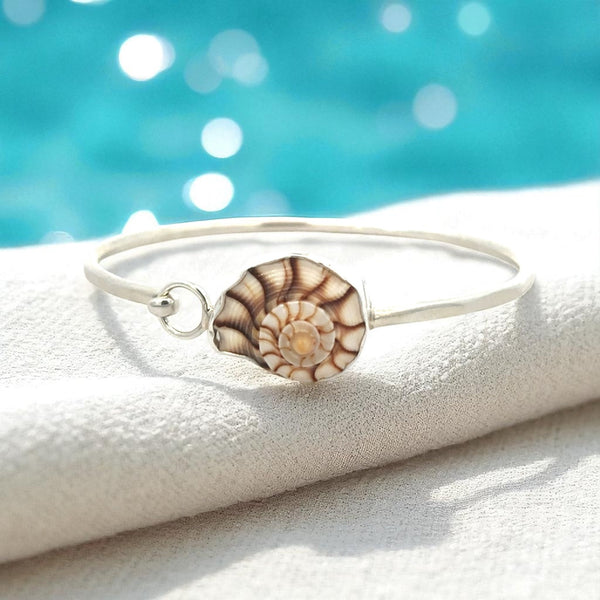 Lightning Whelk Hammered Hook Bracelet - Ocean Soul