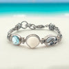 Lucine and Swarovski on the Deluxe Tigertail Adjustable Bracelet - Ocean Soul