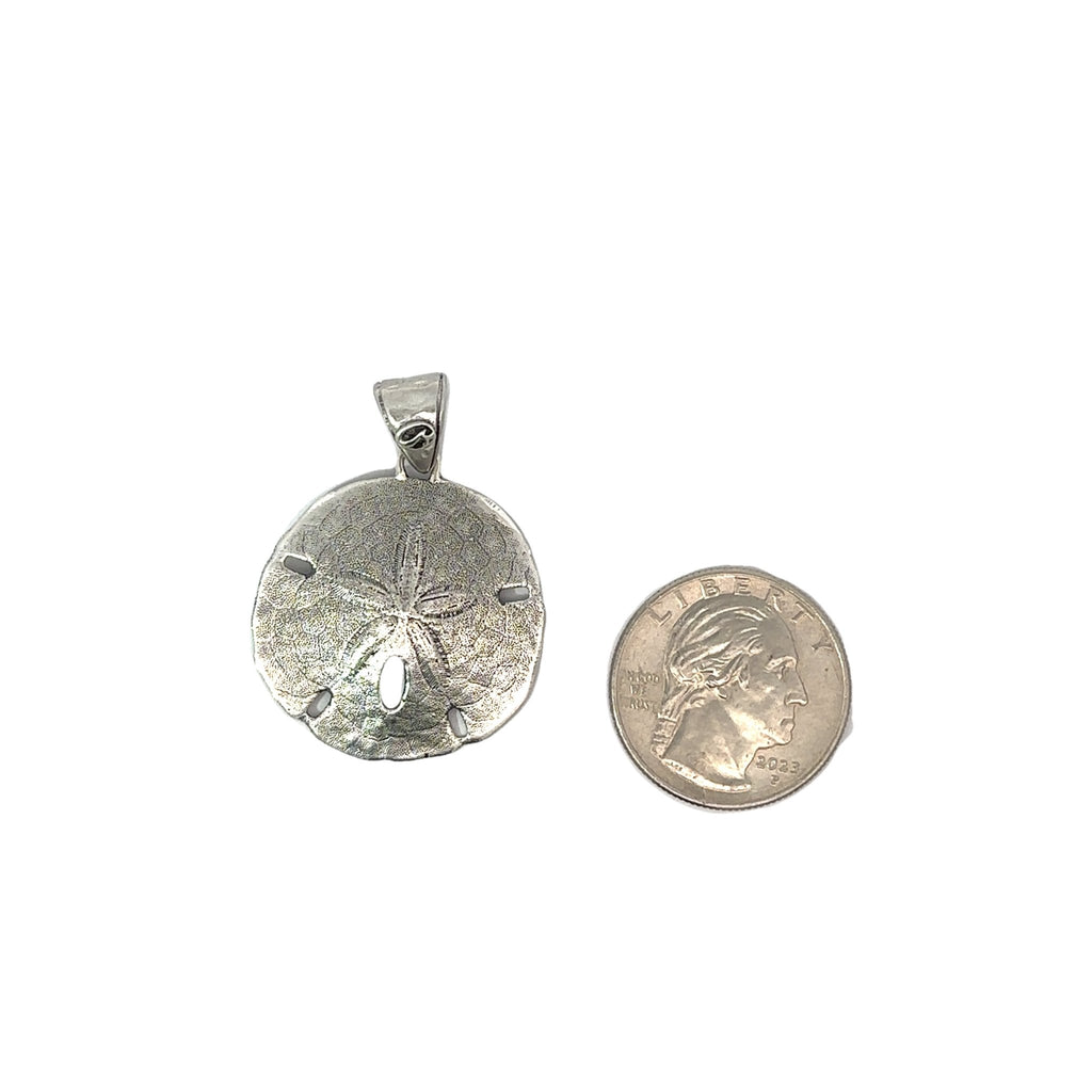 Medium Silver Sand Dollar Pendant - Ocean Soul