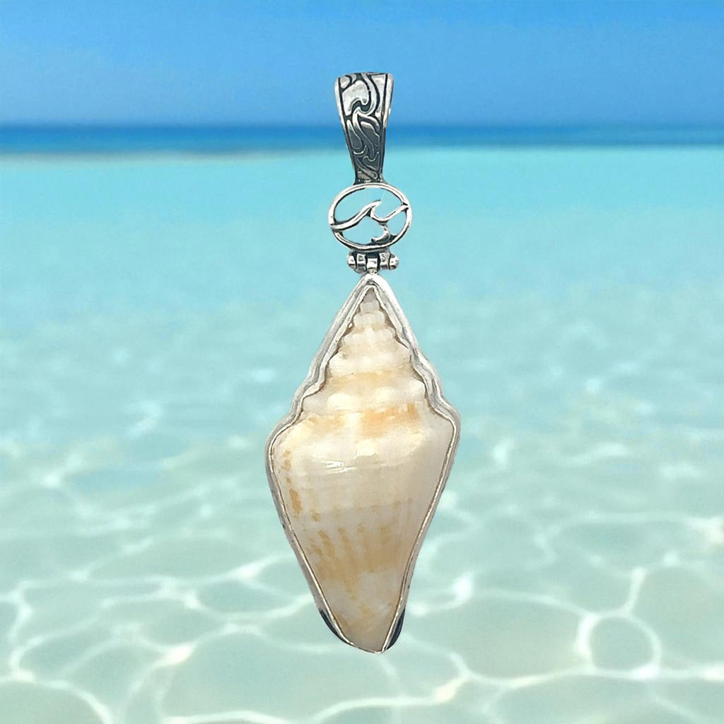 Milk Conch OS Carved Bail Pendant - Ocean Soul