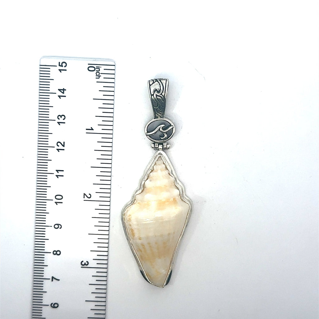 Milk Conch OS Carved Bail Pendant - Ocean Soul