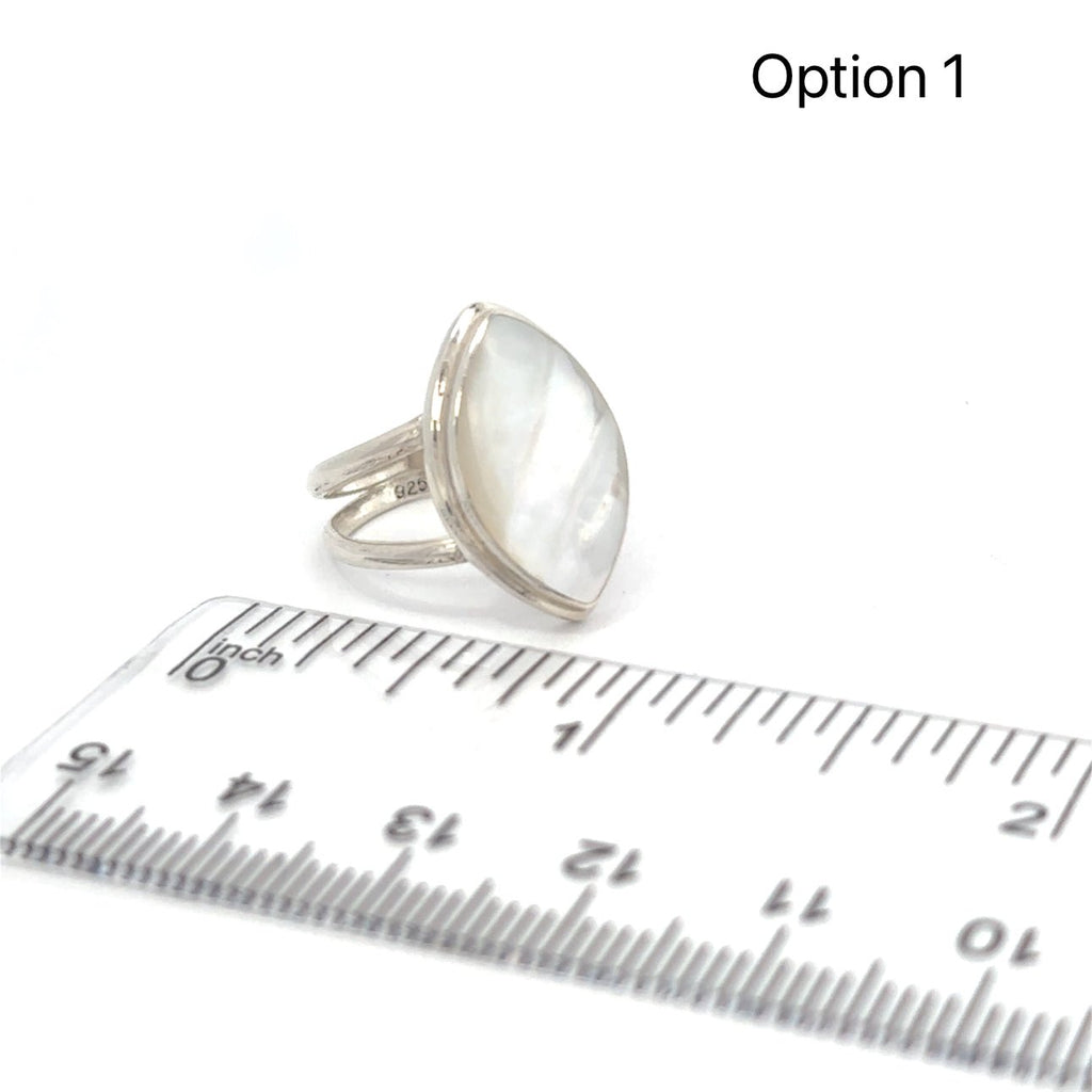 Mother Of Pearl Vesica Rings - Ocean Soul