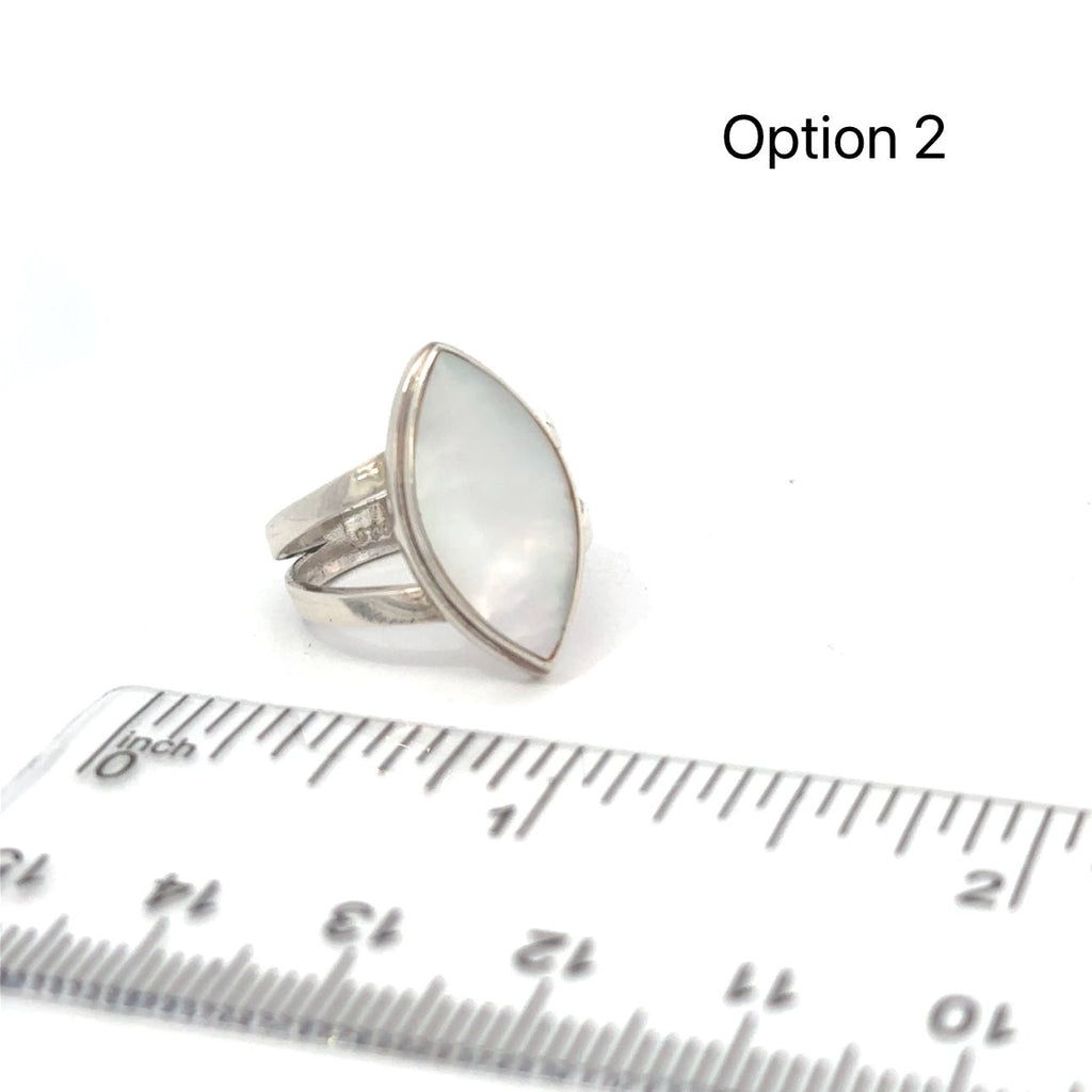 Mother Of Pearl Vesica Rings - Ocean Soul