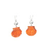 Orange Scallop Prong Set Earrings - Ocean Soul