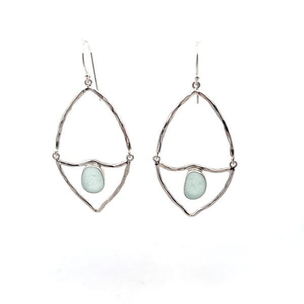 Pale Aqua Almond Earrings - Ocean Soul