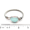 Pale Aqua Sea Glass Twisted Cuff Bracelet - Ocean Soul