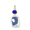 Pottery and Cobalt Sea Glass Pendant - Ocean Soul