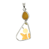 Pottery and Yellow Sea Glass Pendant - Ocean Soul