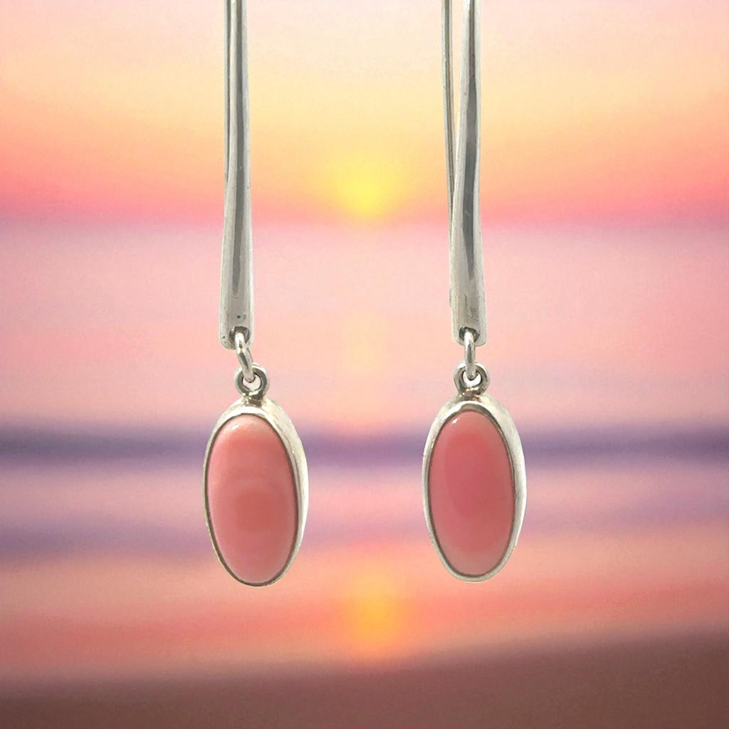 Queen Conch Oval Shaped Drop Earrings - Ocean Soul