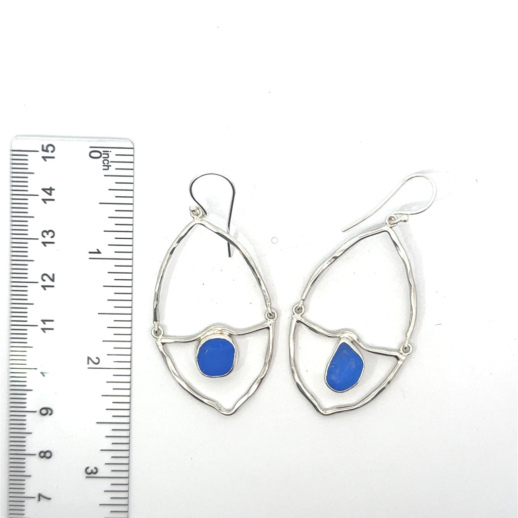 Rare Sea Glass Almond Shaped Earrings - Ocean Soul