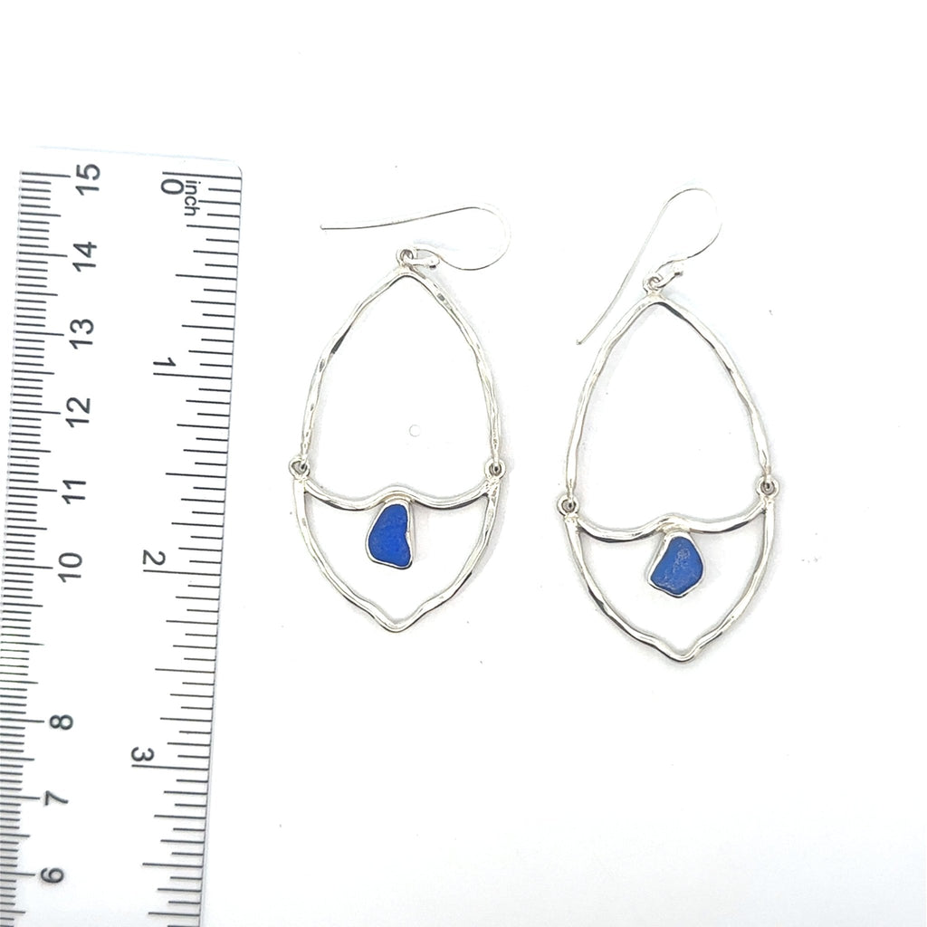 Rare Sea Glass Almond Shaped Earrings - Ocean Soul