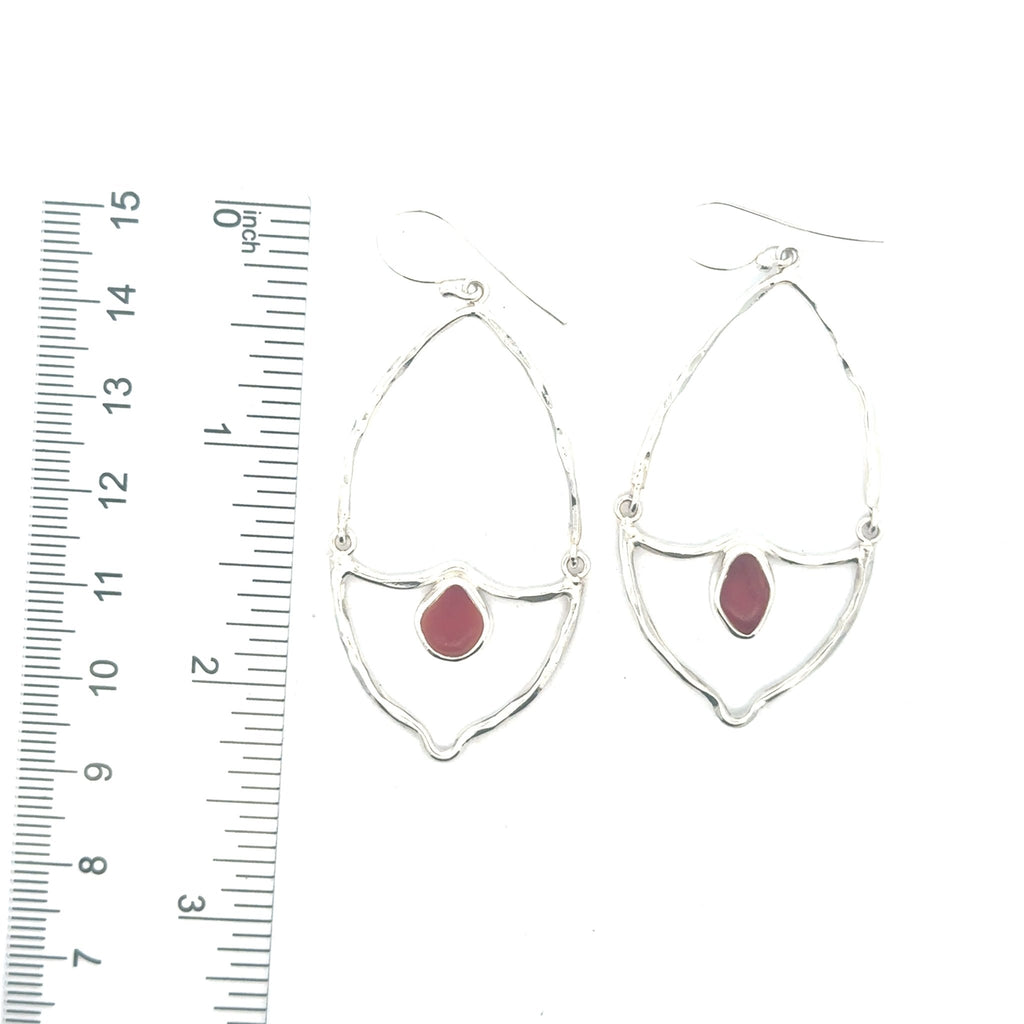 Rare Sea Glass Almond Shaped Earrings - Ocean Soul