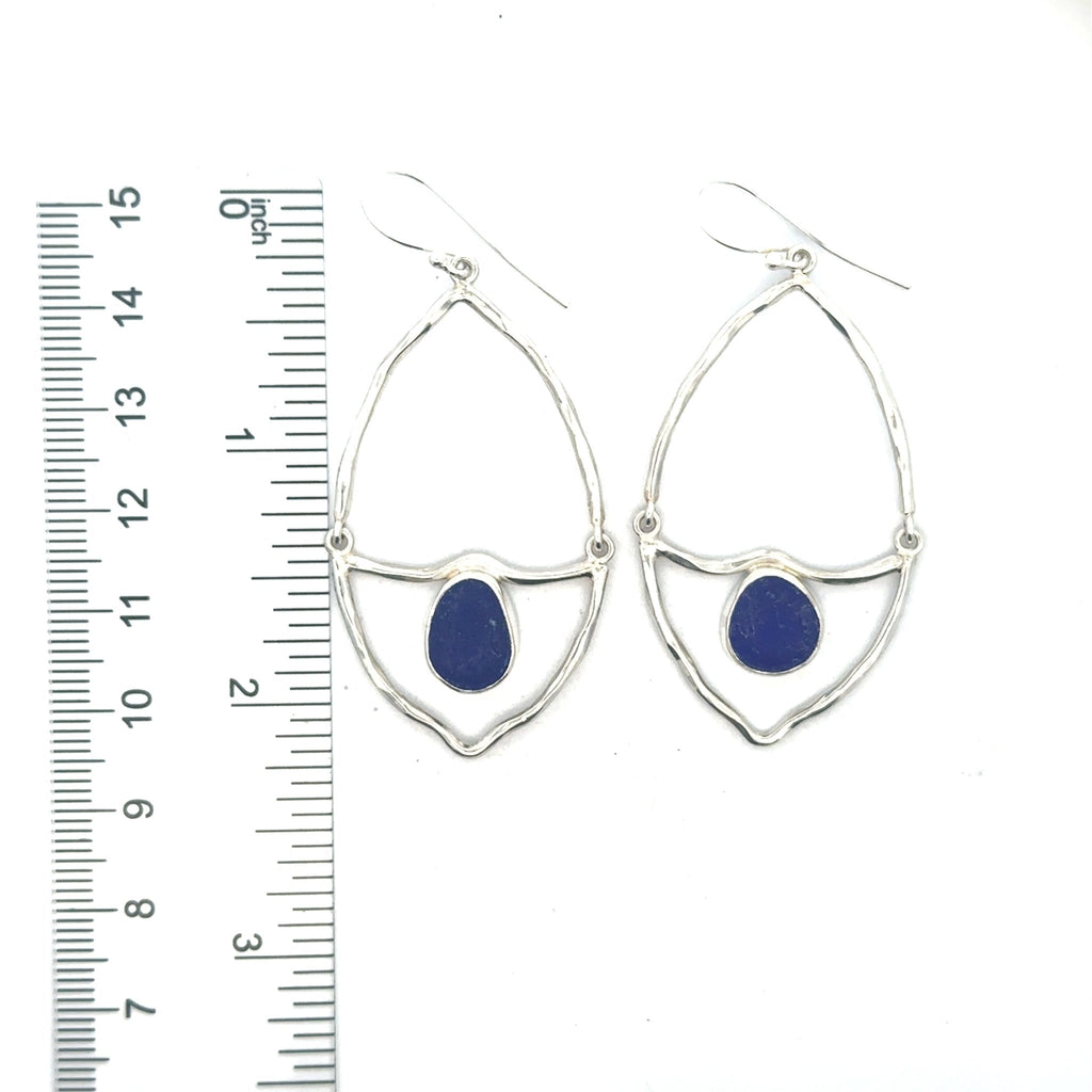 Rare Sea Glass Almond Shaped Earrings - Ocean Soul