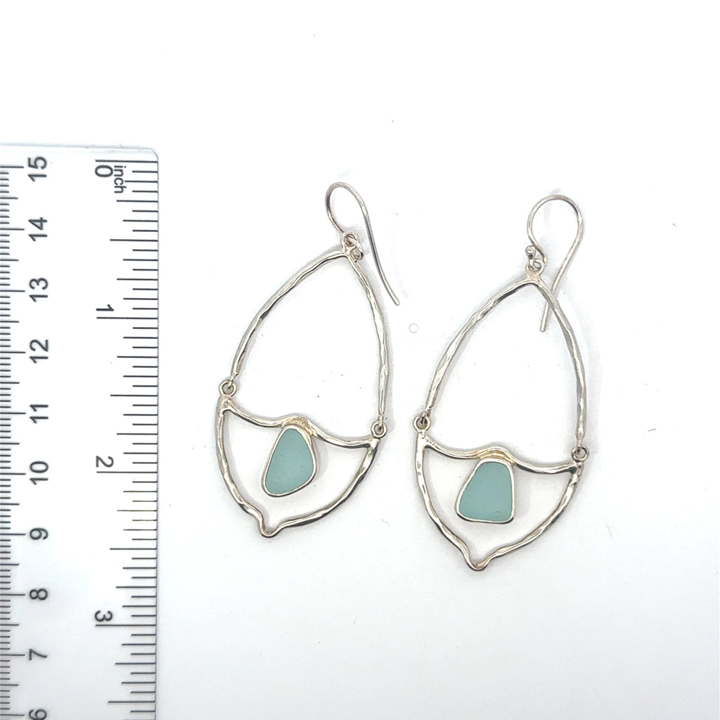 Rare Sea Glass Almond Shaped Earrings - Ocean Soul