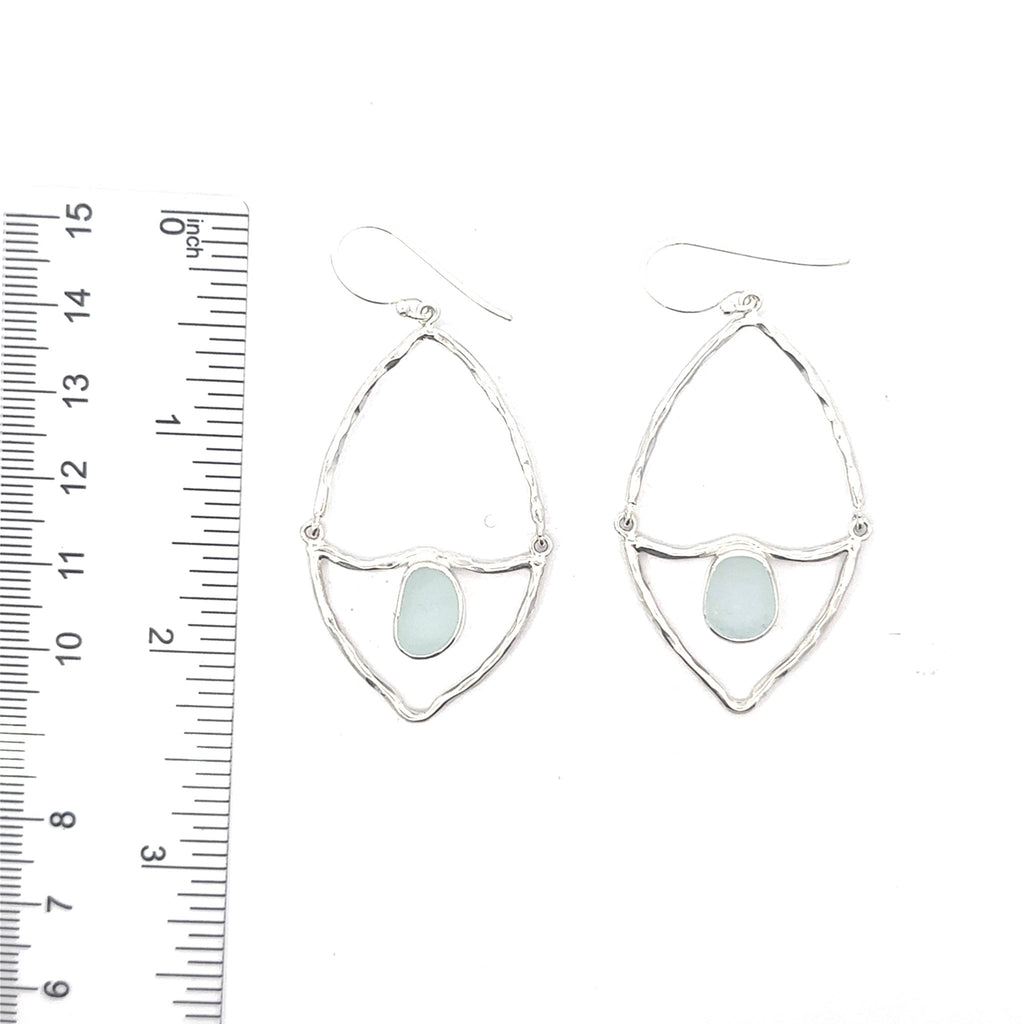 Rare Sea Glass Almond Shaped Earrings - Ocean Soul