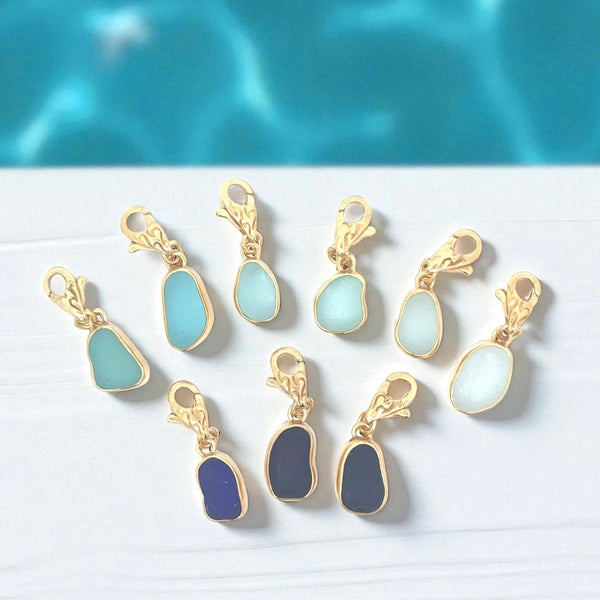 Rare Sea Glass Gold Vermeil Charms - Ocean Soul