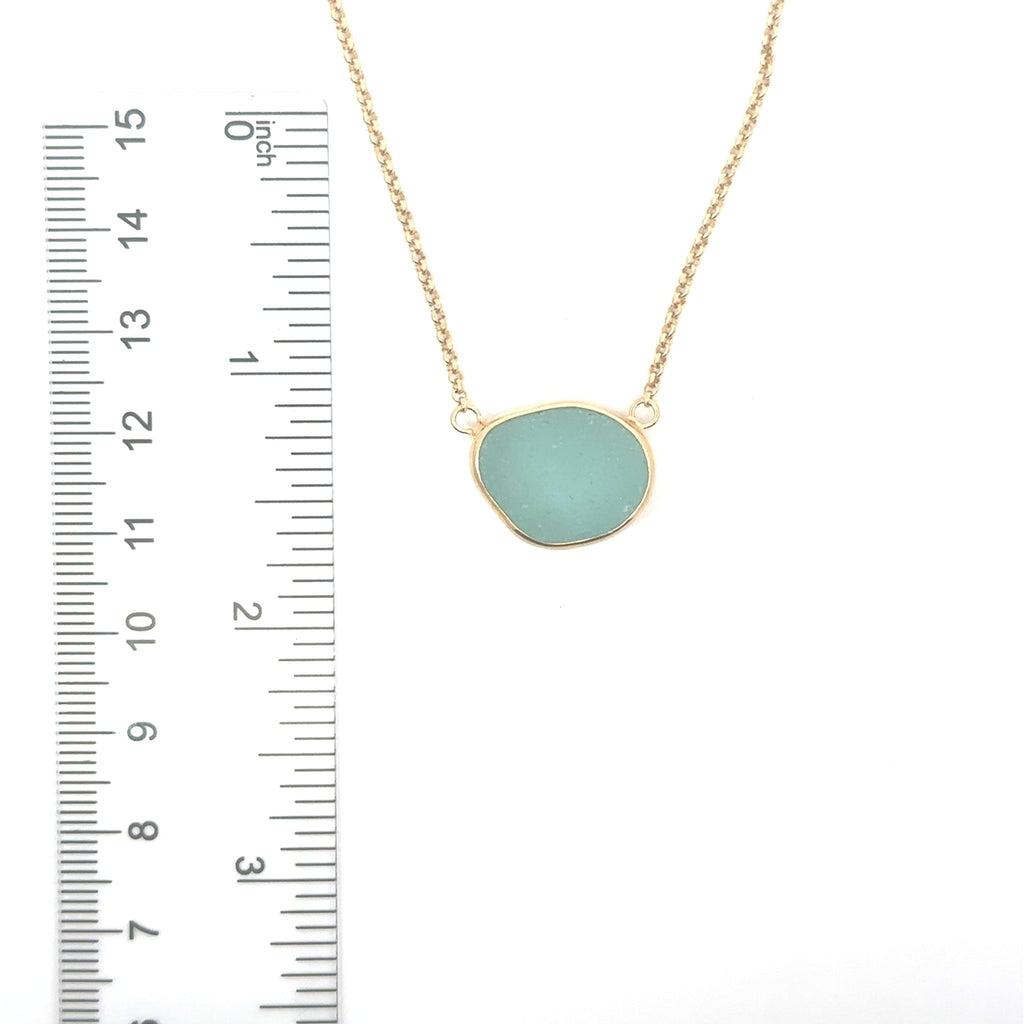 Rare Sea Glass Gold Vermeil Dainty Adjustable Necklaces - Ocean Soul
