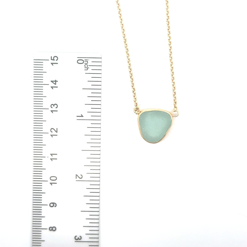Rare Sea Glass Gold Vermeil Dainty Adjustable Necklaces - Ocean Soul