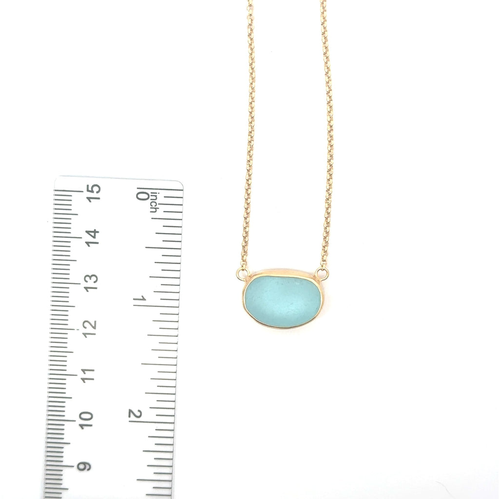 Rare Sea Glass Gold Vermeil Dainty Adjustable Necklaces - Ocean Soul