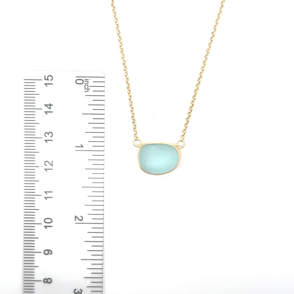 Rare Sea Glass Gold Vermeil Dainty Adjustable Necklaces - Ocean Soul