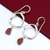 Red Sea Glass Twisted Ring Earrings - Ocean Soul